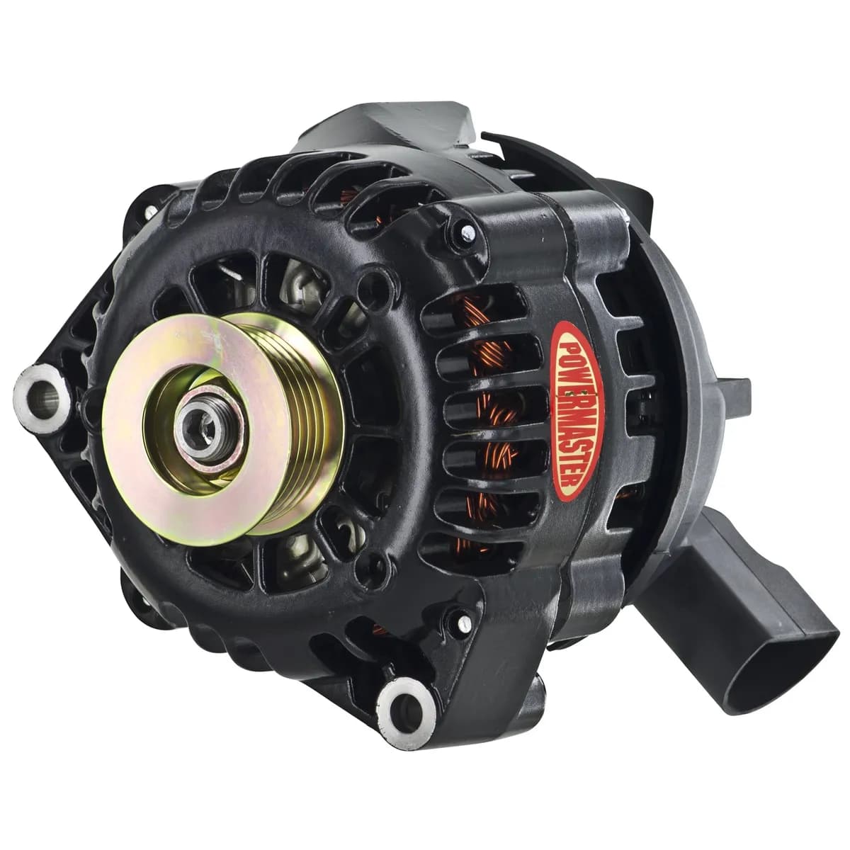 Alternator; CS130D; Rear Post; 165 Amp; 100 Idle; w/6 Groove Pulley; PLIS Voltage Regulator; Black;