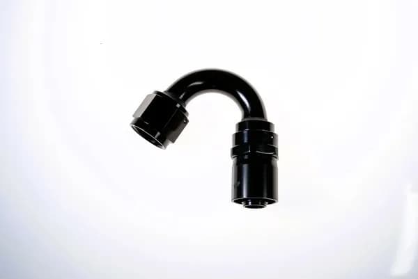 10 an 150 Degree Crimp Style Hose End w/ Black Collar Black