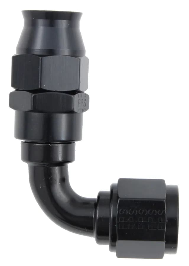 #6 Real Street 90 Deg. Hose End Black For Ptfe Hose