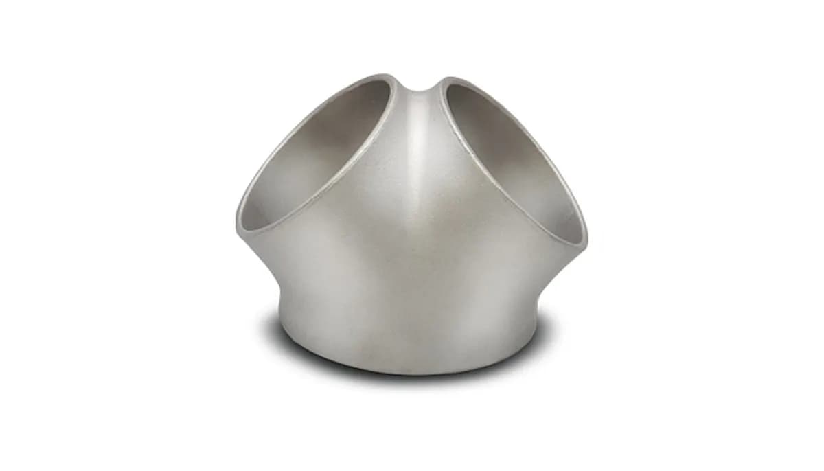 2-1 Merge Collector; 3 in. Inlet I.D.; 2.5 in. Outlet O.D.; 3.25 in. Collector Height; 3.5MM Wall Thickness; 90 Degrees Splay;