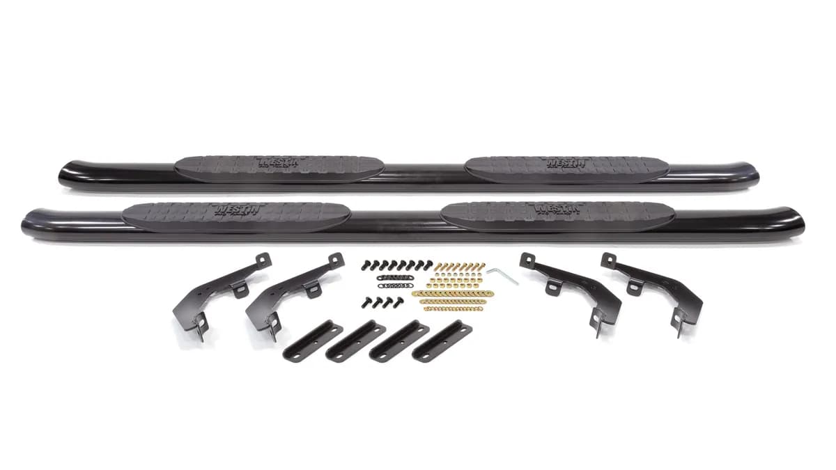 PRO TRAXX 4 Oval Nerf Step Bars Black F-150 SuperCab 2015-2019 F-250350 Super Cab 2017-2019