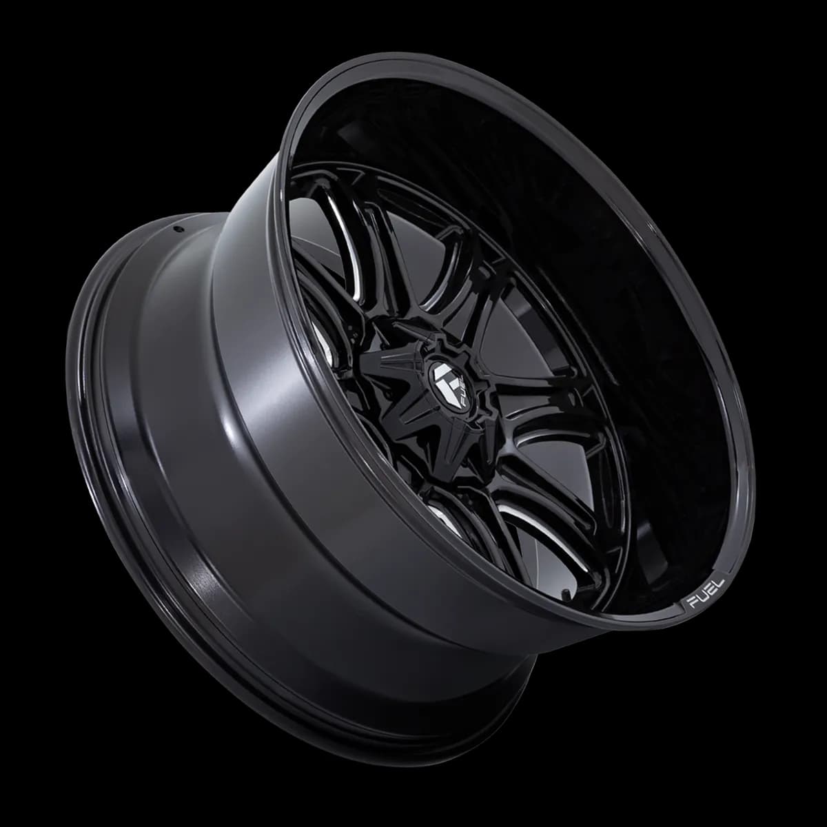 Aluminum Wheels 22X9 Darkstar FC853BE 6 On 135/6 On 139.7 Gloss Black Milled 106.1 Bore 1 Offset Fuel Off Road Wheels