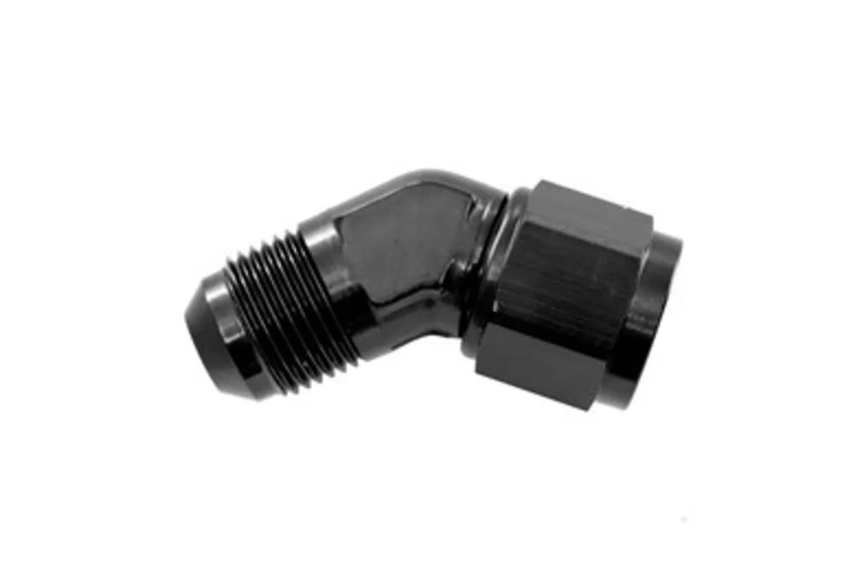 12an Male Adapter to 12an Female Adapter 45 Degree Black