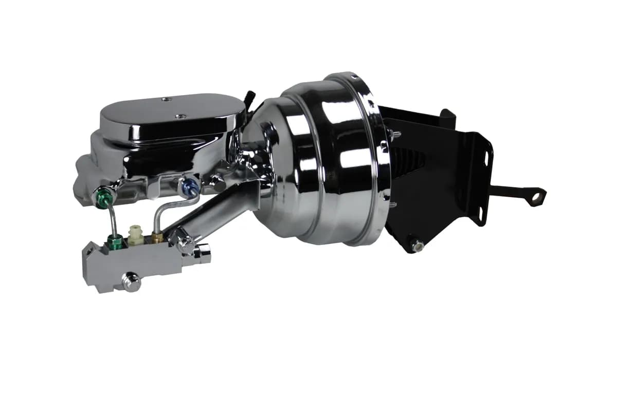 LEED Brakes 8 inch dual power booster, 1 inch bore master disc/drum (Chrome)