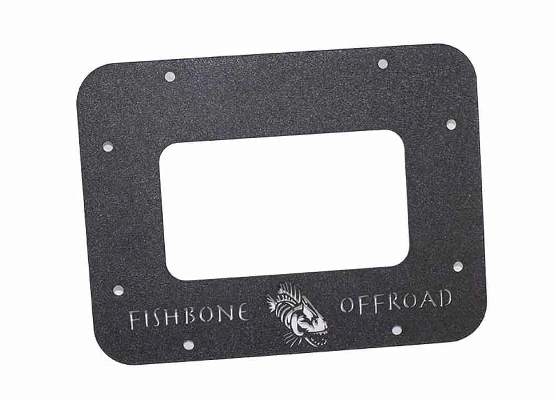 Jeep JK Tailgate Plate 07-18 Wrangler JK Aluminum Black Textured Powercoat Fishbone Offroad