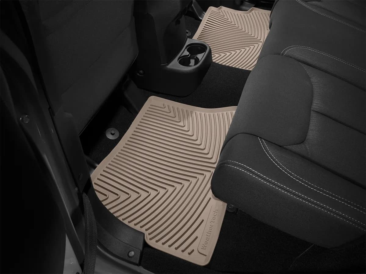 Tan Front Rubber Mats Jeep Wrangler Unlimited 2014 +
