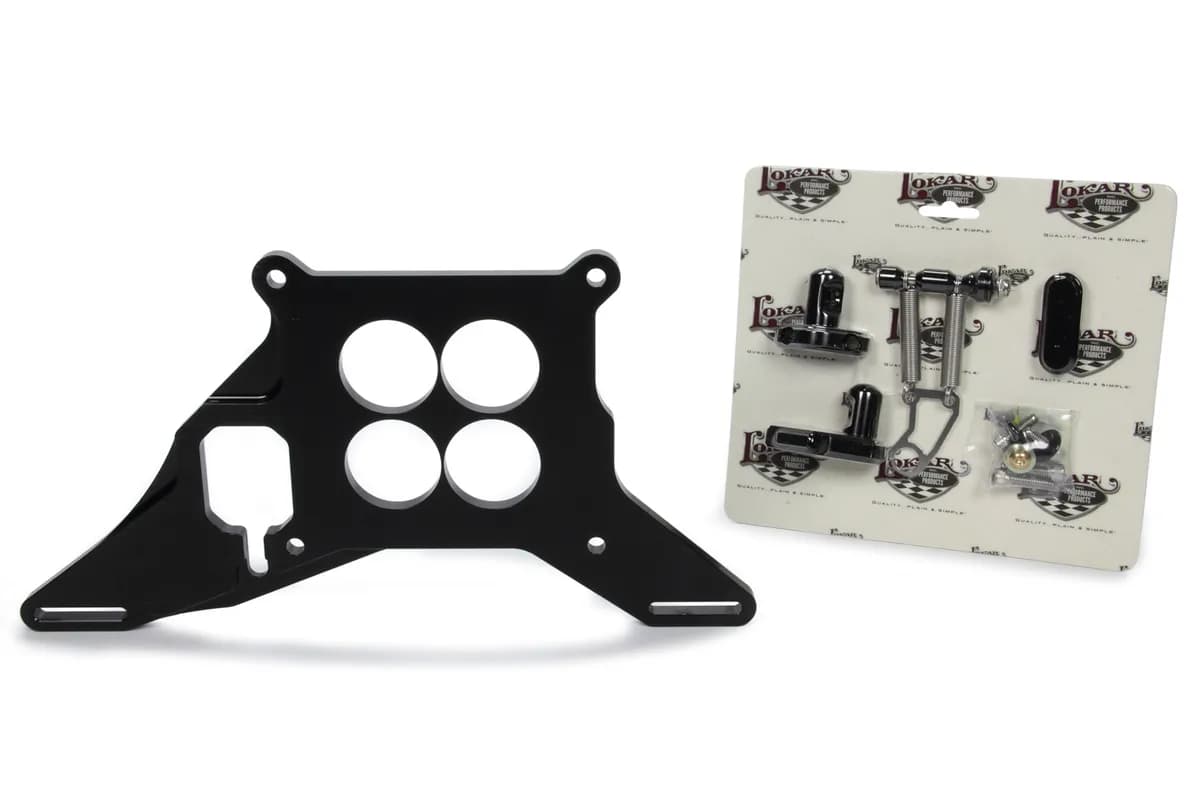 Throttle/Kickdown Cable Mounting Bracket; Fits w/4150 Series Holley Carb; w/Return Springs; Black Finish;