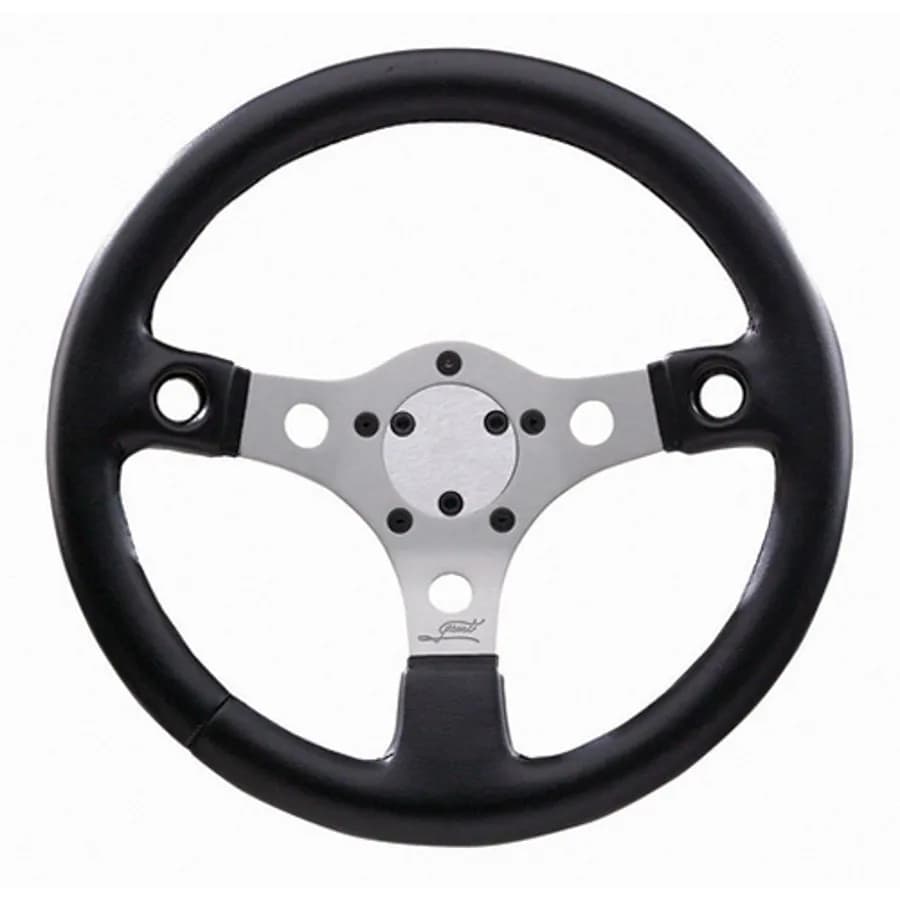 Performance GT Series Steering Wheel; 13 in. Diameter; Black Vinyl Grip; Silver Anodized Aluminum 3-Spoke Design;