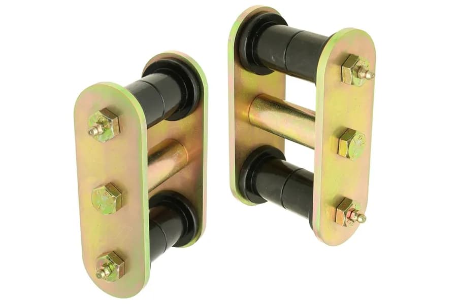HD Leaf Spring Shackles 87-95 Wrangler YJ Front Includes Urethane Bushings HD Greasable Bolts Pair For Use w/ ProComp Springs RockJock 4x4