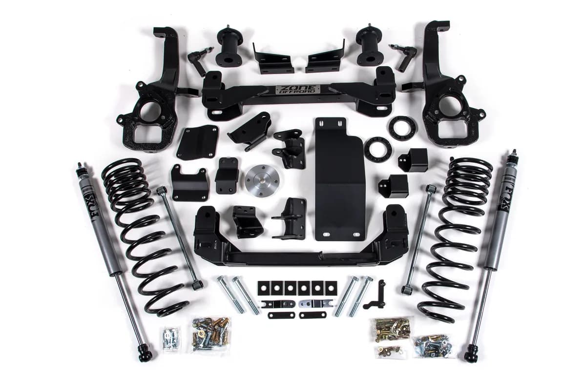 4 Inch Lift Kit for 2025 Ram 1500 4WD 4 Inch Front 3 Inch Rear Suspension Lift System Standard Bore Fox Adv Rear Shocks Zone Offroad