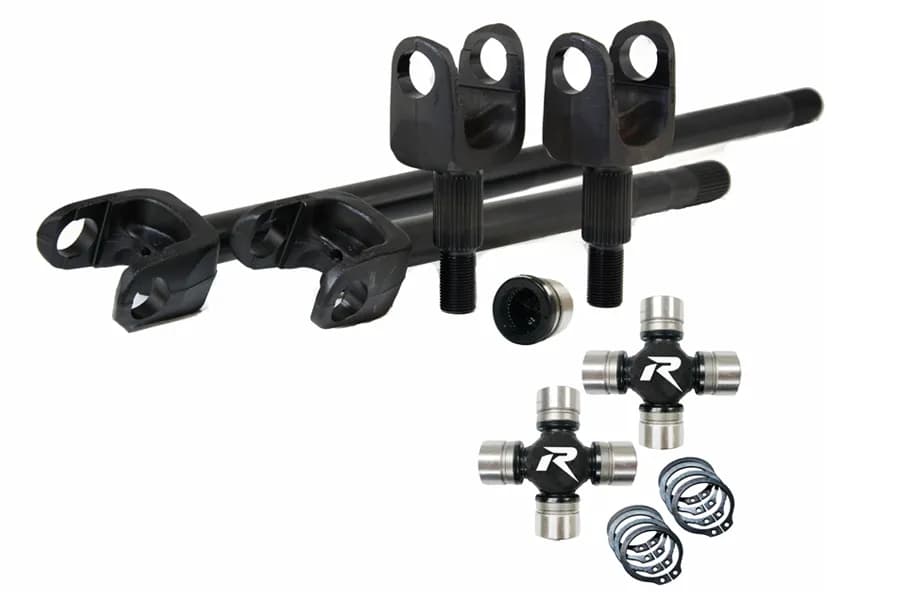 2007-18 Wrangler JK Dana 30 30 Spline 4340 Chromoly USA Made Front Axle Kit HD U-Joints Revolution Gear