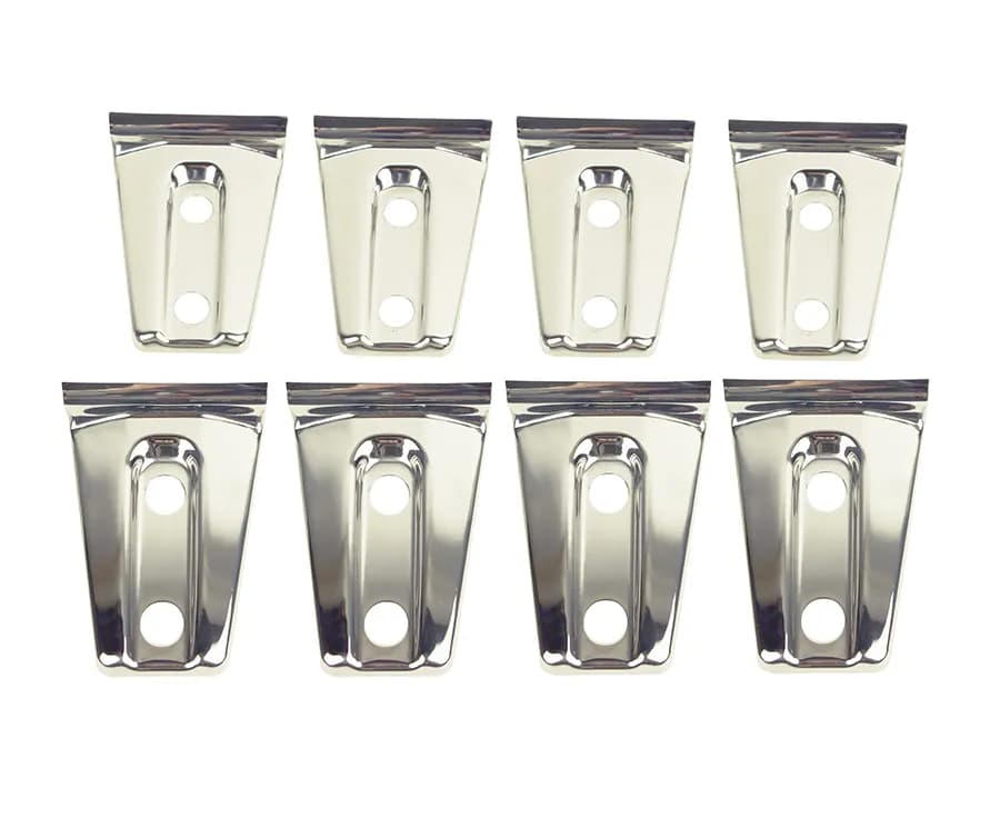 Jeep JK Door Hinge Overlays 8 Pieces 4 Door 07-18 Wrangler JK Polished Silver Kentrol