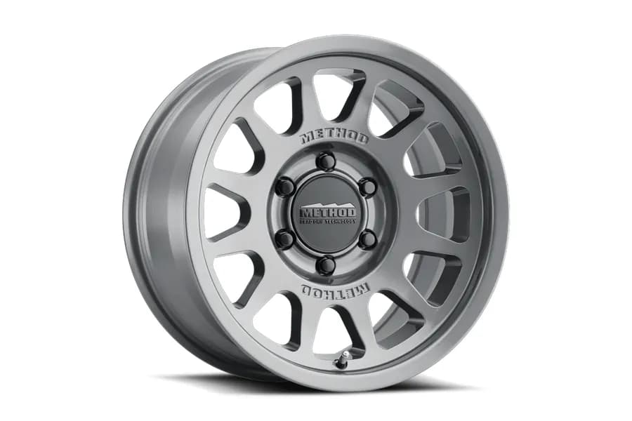 Aluminum Wheels 16x8 Bead Grip MR703 Bolt Pattern 6 On 139.7 Offset 0 Lip Size 1.22 Gloss Titanium SL Method