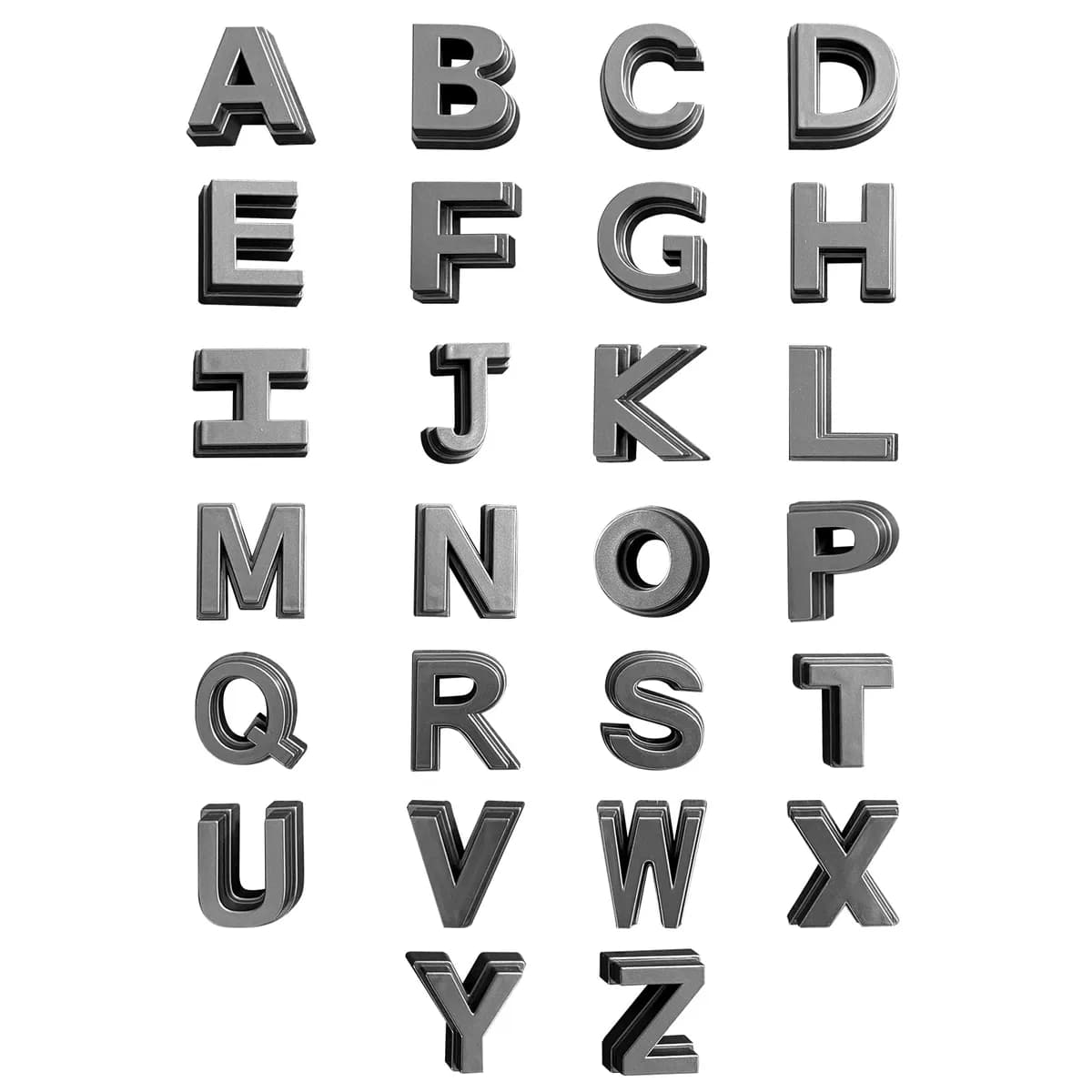 American Modified A-Z 26 Letters, Grey - AMTYTAA00132
