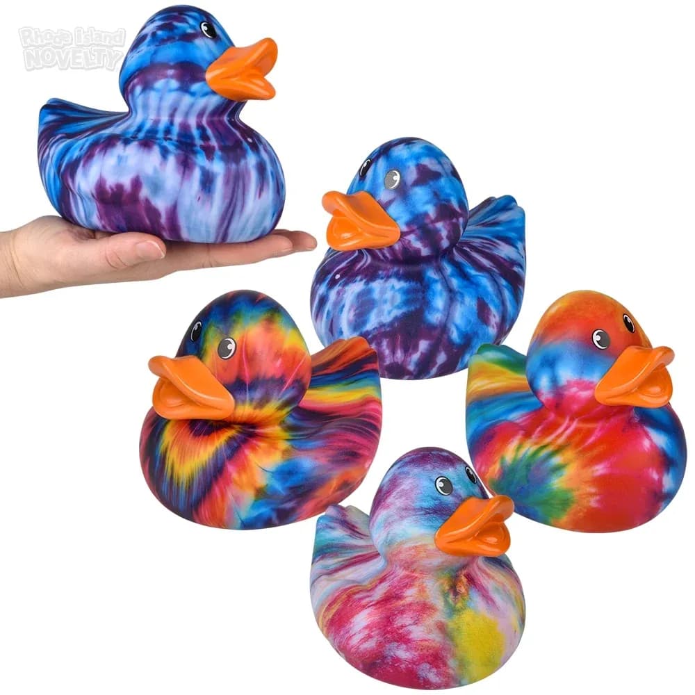 Big Tie Dye Rubber Duckies 6\"
