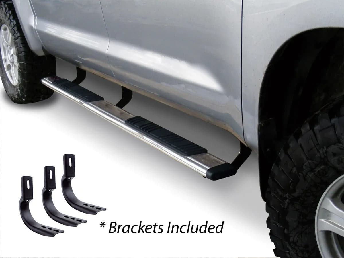 Go Rhino 685404987PS - 5 OE Xtreme Low Profile SideSteps With Mounting Bracket Kit - Polished Stainless Steel