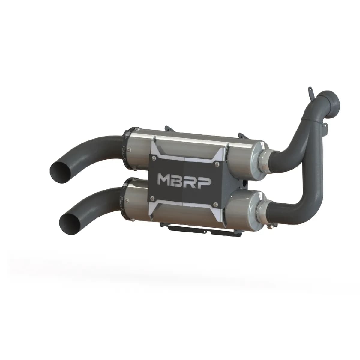 ATV Exhaust System With Performance Muffler; Slip On; 304 Stainless Steel; Includes USFS Spark Arrestor;