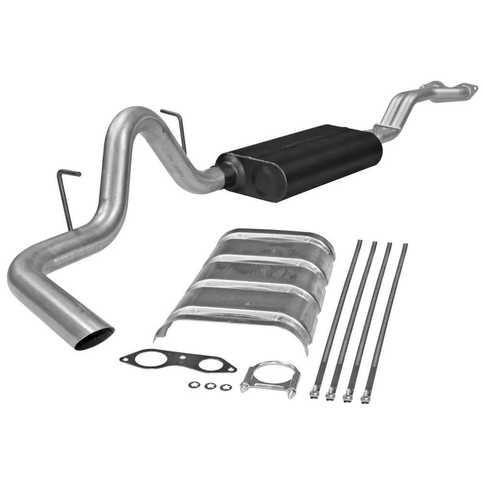 96-99 Chev. / GMC Tahoe / Yukon 5.7L 2/4 Wheel Drive 4 Door Only Dual Inlet 3.00in Outlet 50 Series Big Block Muffler Force II SOS Mandrel Bent Tubing 16 Gauge Aluminized Steel