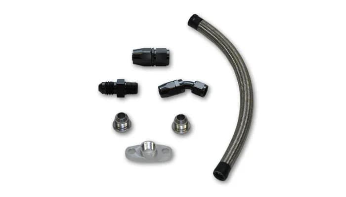Vibrant Performance - 10283 - Universal Oil Drain Kit for GT series Top Mount turbo setups (20 in. long line)
