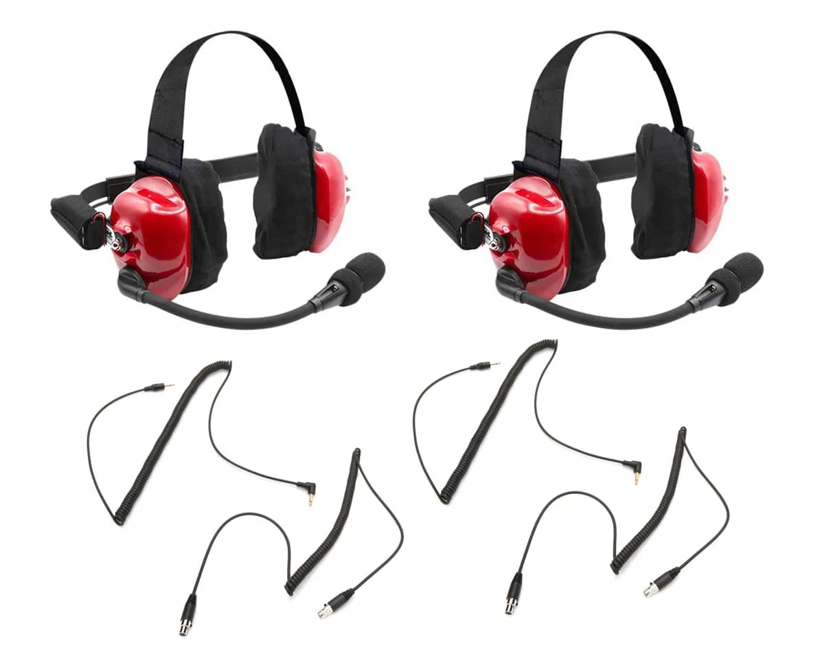 PAIR - H80 Track Talk Linkable Intercom Headsets - Bring The Conversation To The Circle Track NASCAR event