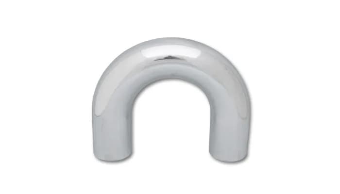 180 Degree Aluminum Bend; 3.5 in. OD; 4 in. Leg Length From Tangent; 1.8MM Wall Thickness; 6063 Aluminum; Polished;