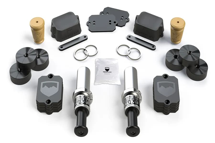 Teraflex SpeedBump Front and Falcon Progressive Rear Bump Stop Kit, 0-4.5 Lift - JL
