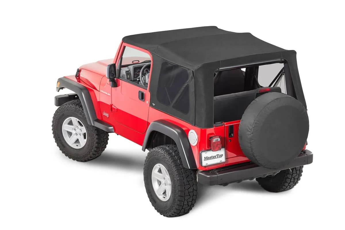 Jeep Replacement Top With Doorskins Tinted Glass For 97-06 Wrangler TJ Black MasterTwill MasterTop