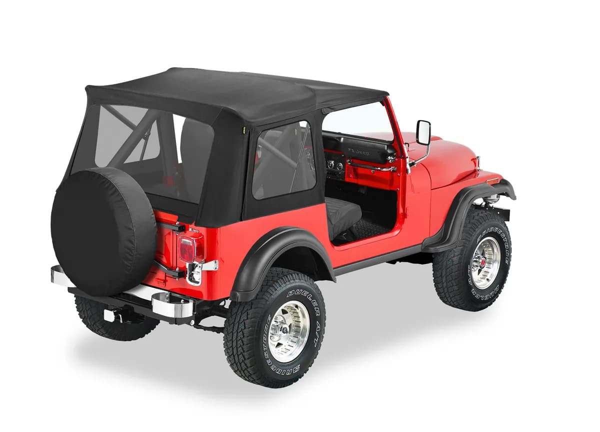 Black Denim Supertop Classic Supertop Classic Replacement Soft Top Jeep 76-95 CJ7 & Wrangler; No doors included; Clear side and rear windows