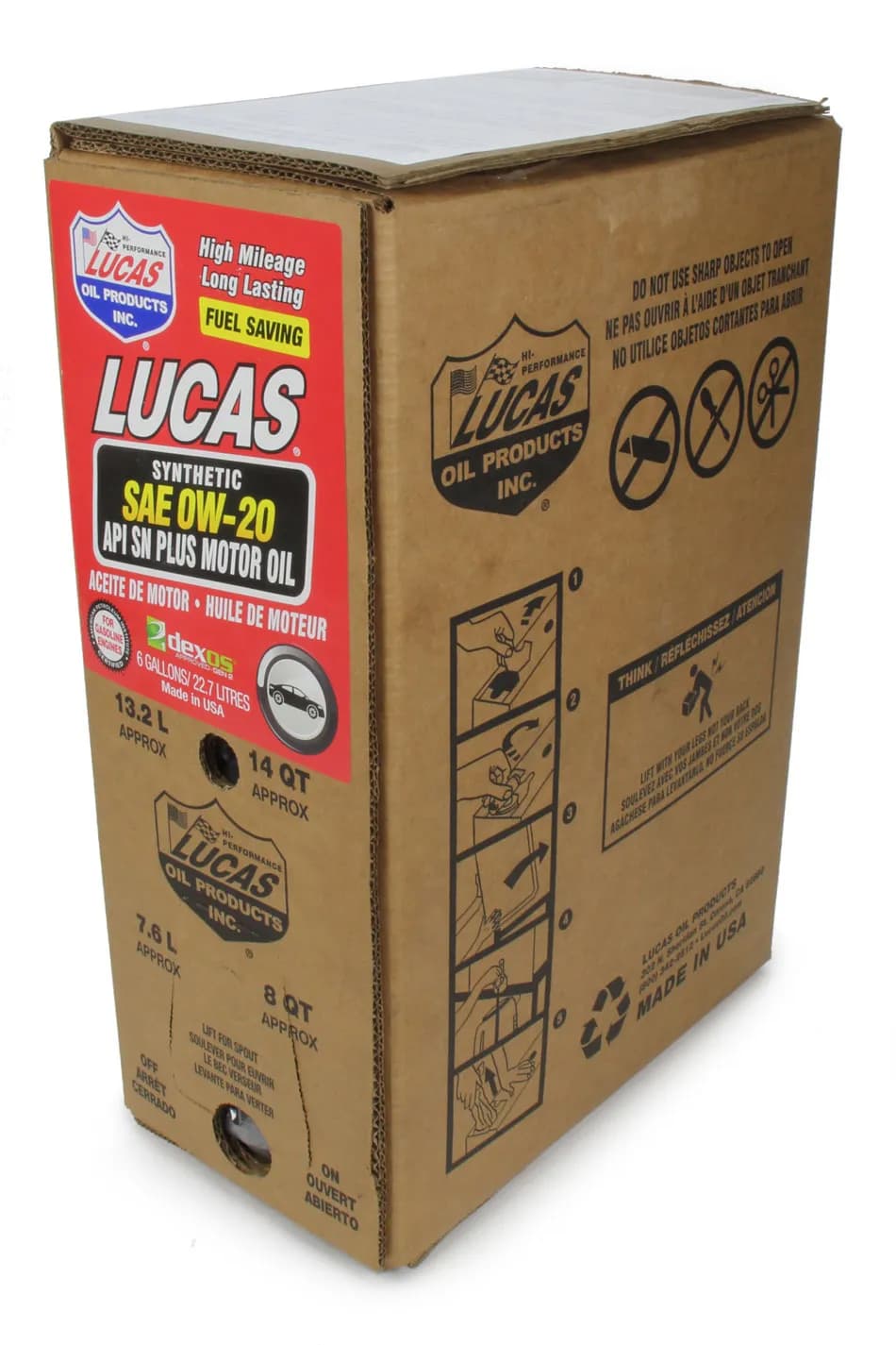 Synthetic SAE 0w20 Motor Oil Api sn Plus Dexos Motor Oil 6 Gallon Box