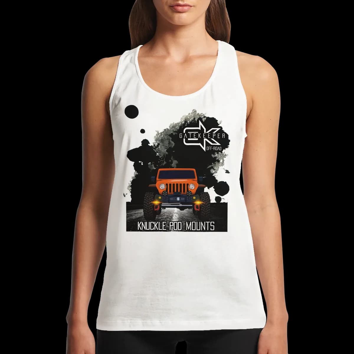 Womens Performance Graphic Tank Top "Knuckle Pod Mounts"