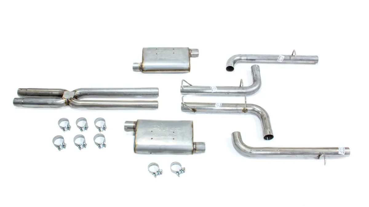Cat Back Exhaust System Split Rear Dual Exit 11-14 Charger V6 2.5 in Intermediate And Tail Pipe Street Pro Muffler/Hardware Incl Tip Not Incl Natural Finish 409 Stainless Steel Pypes Exhaust