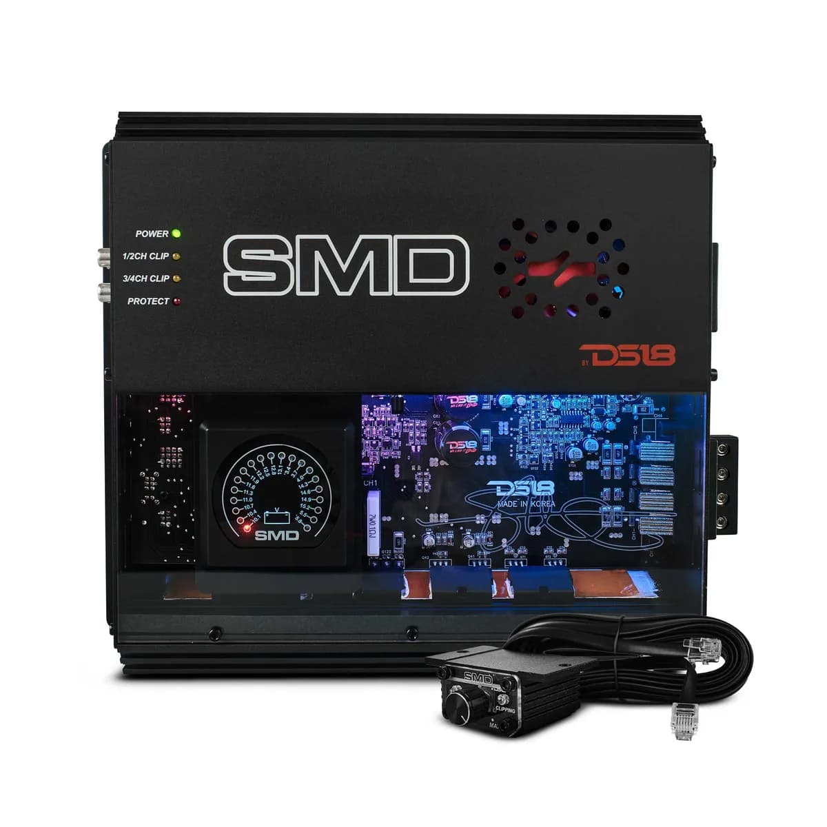 4-Channel | Class A|B | 2 x 400 @ 4Î© Bridge | 4 x 200 @ 2Î© | 4 x 150 @ 4Î© Watts RMS | VM-1 Voltmeter Built-in | Digital LED Lights
