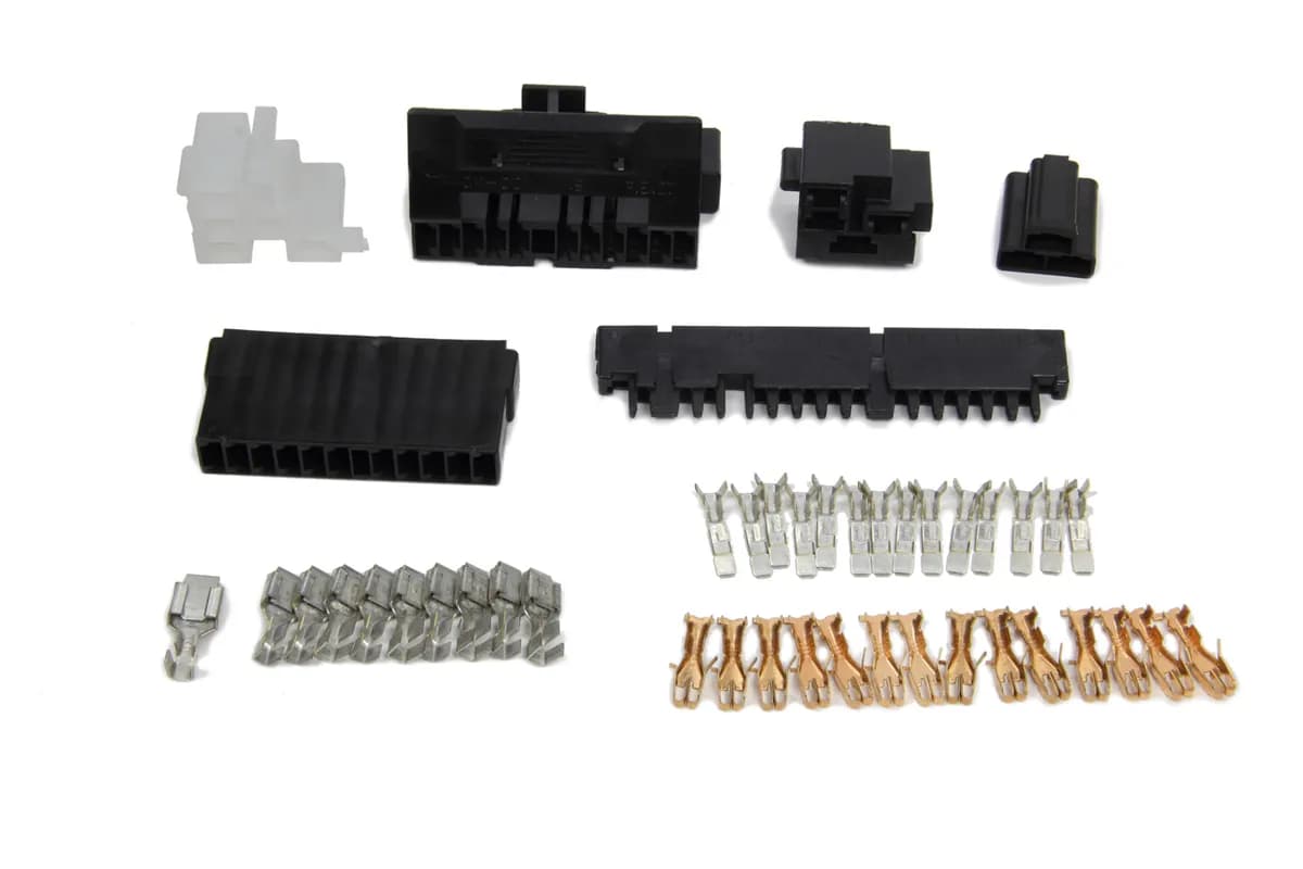 Wire Terminal Kit; Incl. 2 Ignition Switch Connectors; 2 Turn Signal Connectors; 1 Dimmer Switch Connector; Terminals; For Use w/Early GM Keyed Steering Column;