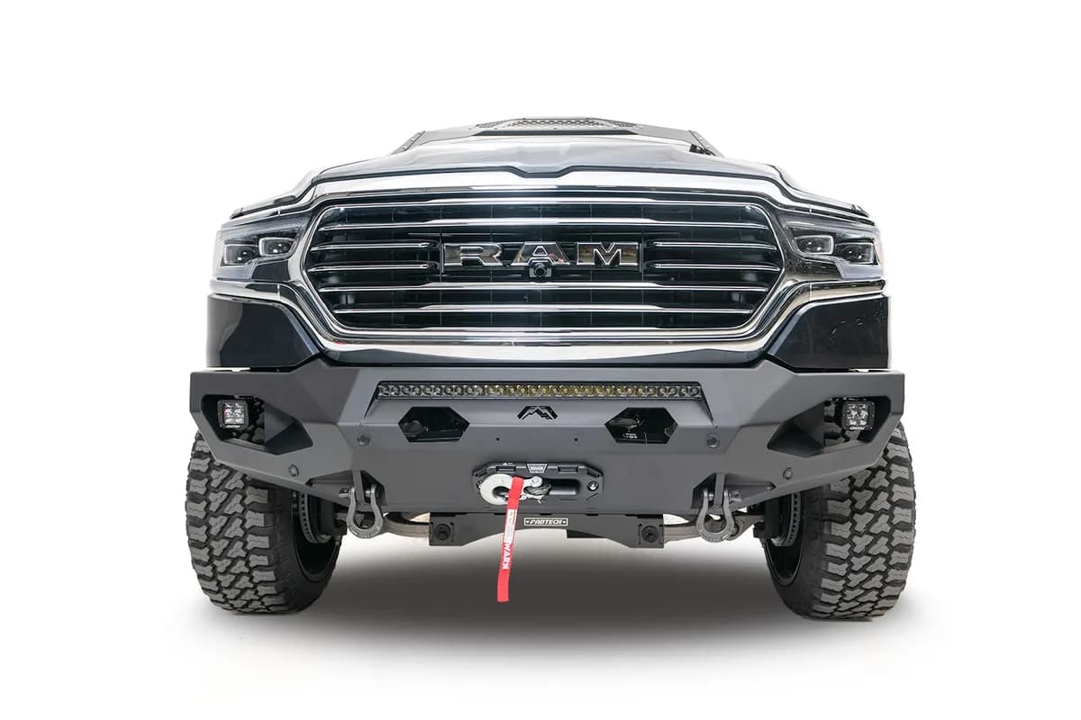Matrix Front Bumper; 2 Stage Black Powder Coat; 7/8 in. D-Ring Mounts; No Guard;