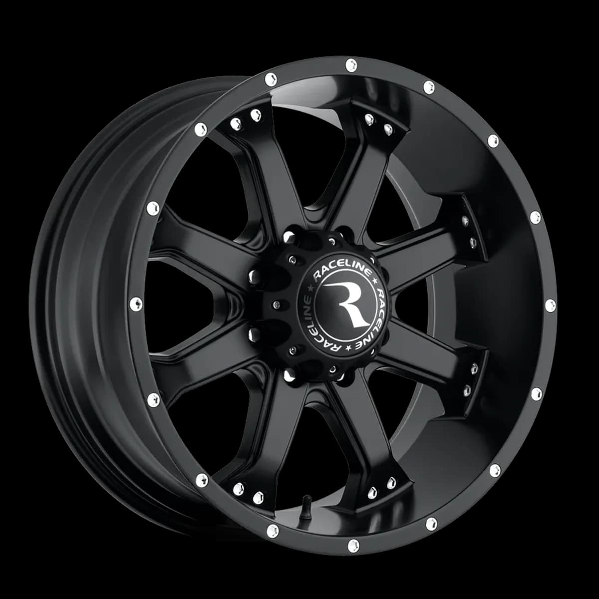 Aluminum Wheels 20x9 Assault 991B Satin Black 30 Offset 6 on 139.7 Bolt Pattern 106.1 Bore Raceline