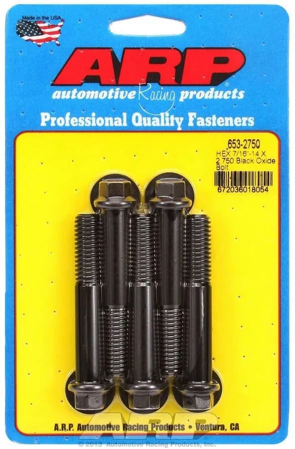 7/1614 x 2.750 Hex Black Oxide Bolts