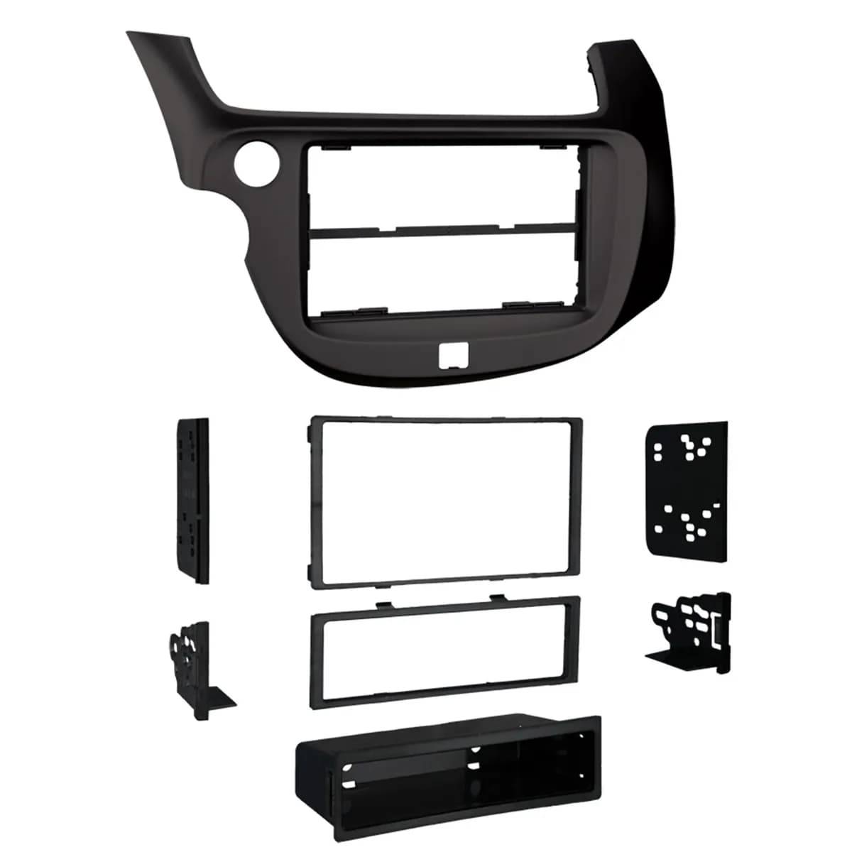 Custom Fit Mounting Kit; Iso Din W/Pocket or Double Din Radio Provision; Incl.: Radio Housing/Iso Brackets/Iso Trim Plate/Iso Ddin Brackets/Iso Ddin Trim Plate/Pocket;