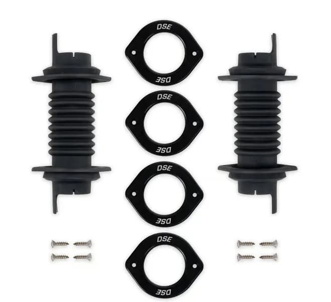 Detroit Speed 010422DS Door Jamb Wiring Boot Kit - Black Anodize Trim