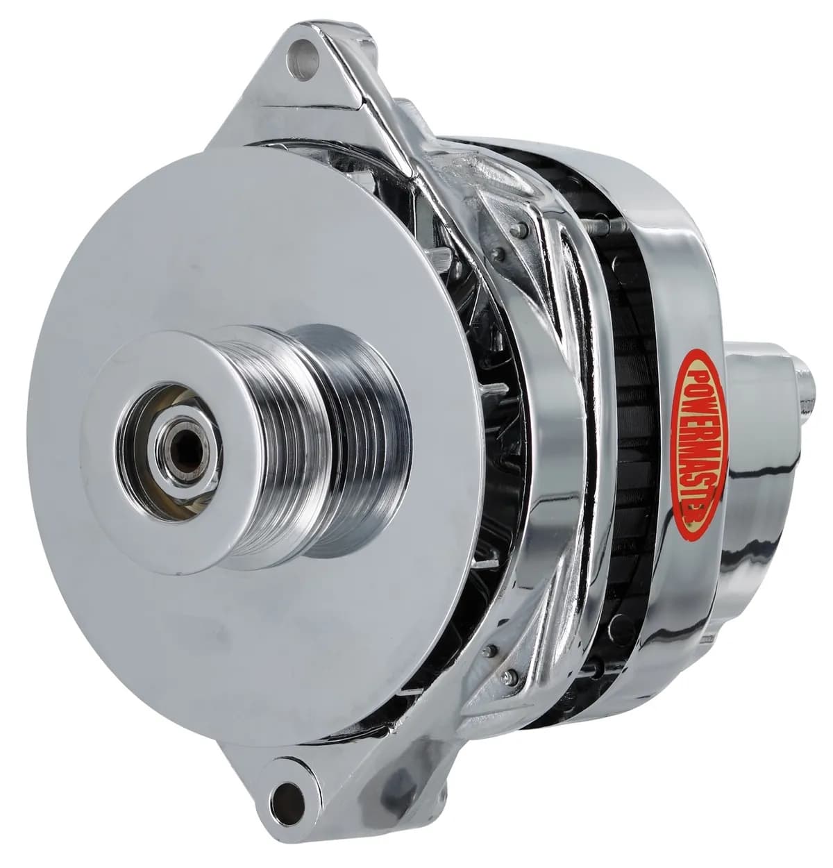 Alternator; CS144; Straight Mounting; 200 Amp; 125 Idle; Chrome;