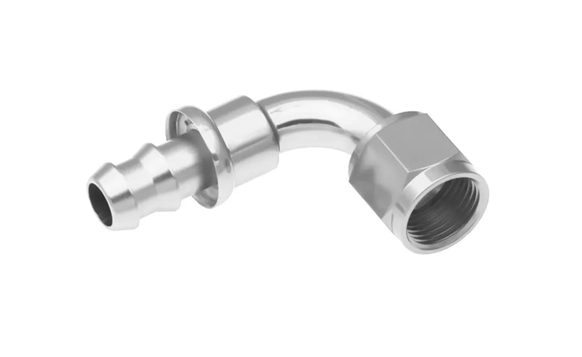 10 90 Degree An/Jic Push Lock Hose End Clear