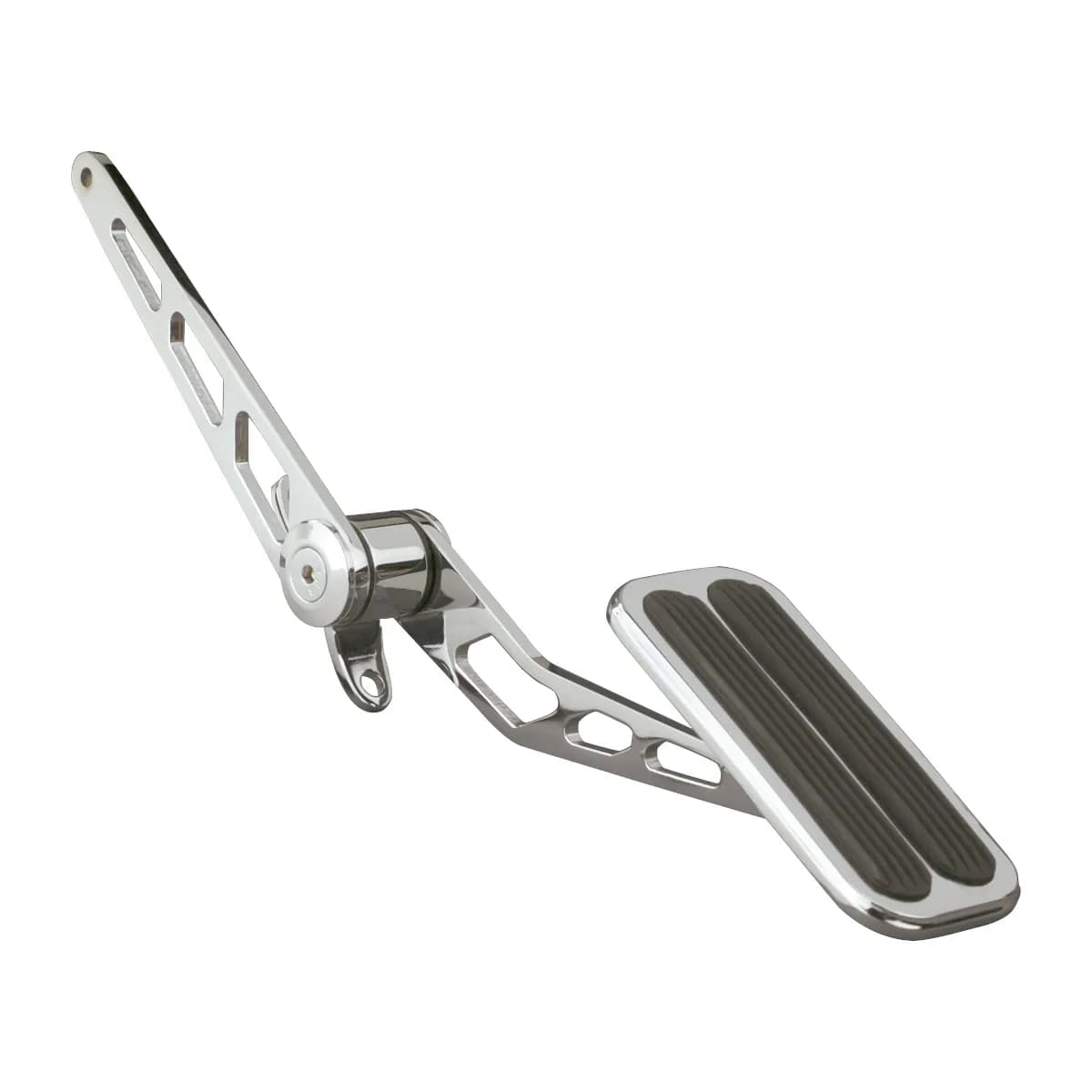 Throttle Pedal Assembly; Chrome Plated Steel; XL; Spring Loaded; Splined Lower Arm; Incl. Mounting Bracket; w/Rubber Insert; Steel;