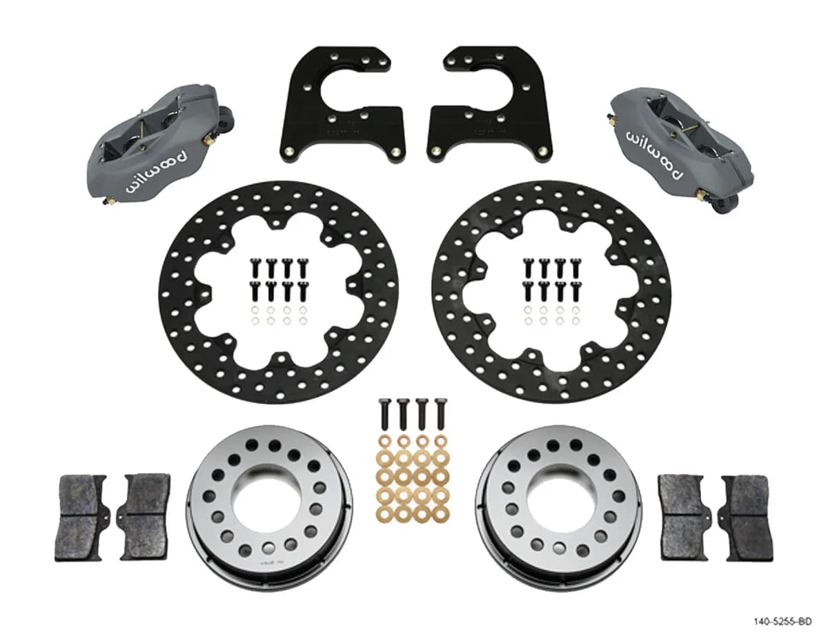 Wilwood FDL Rear Drag Kit Drilled Rotor MoparDana 2.36in Off wSnap Ring Brng