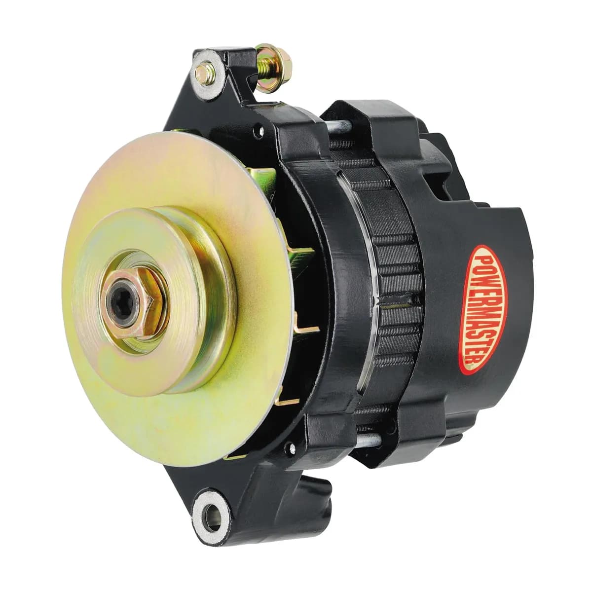 GM 5X5 Race Alternator; CS121; Straight Mounting; Side Battery Post; 100 Amp; 60 Idle; XS Volt; 1 Groove V Type; Black;