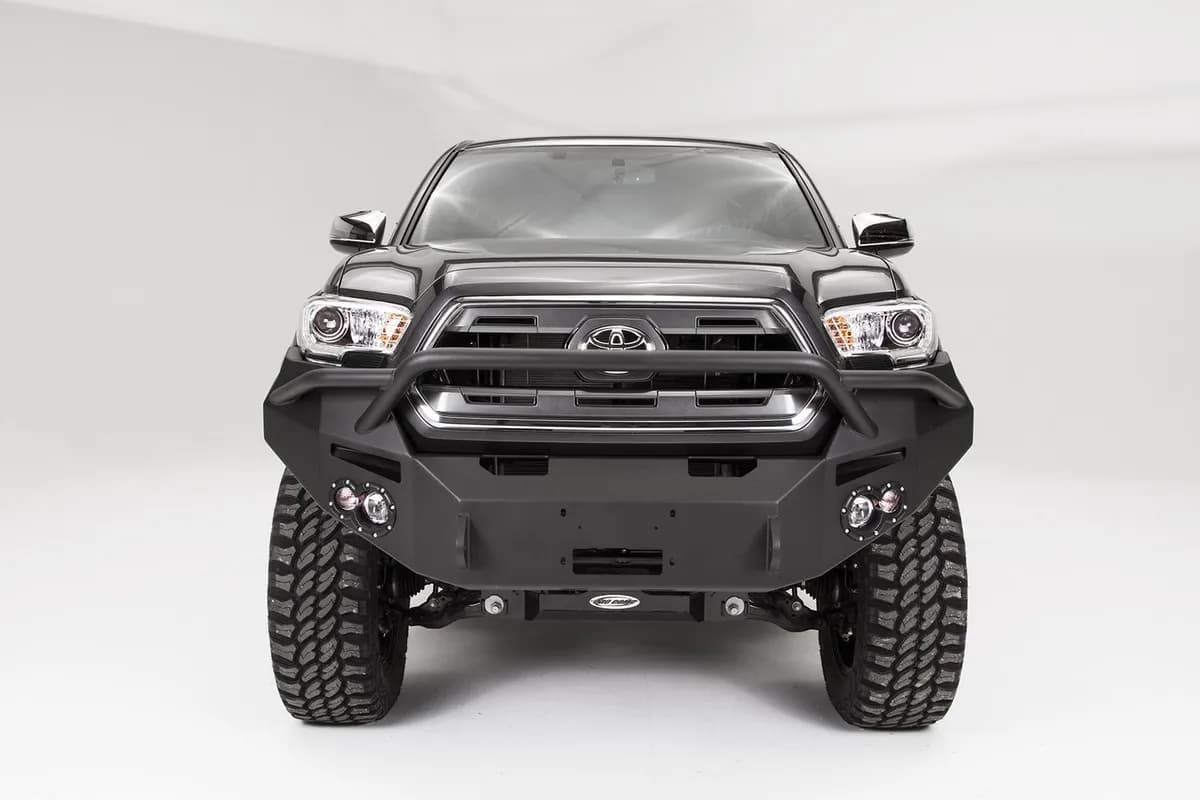 Premium Winch Front Bumper; 2 Stage Black Powder Coated; w/PreRunner Grill Guard;