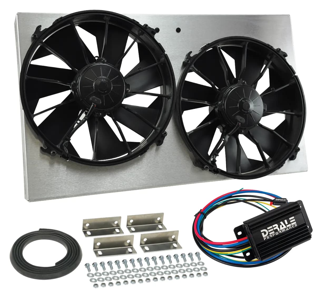 Derale 66825 Powerpack - High Output Dual 12 RAD Fan/Alum Shroud Kit w/ PWM Controller