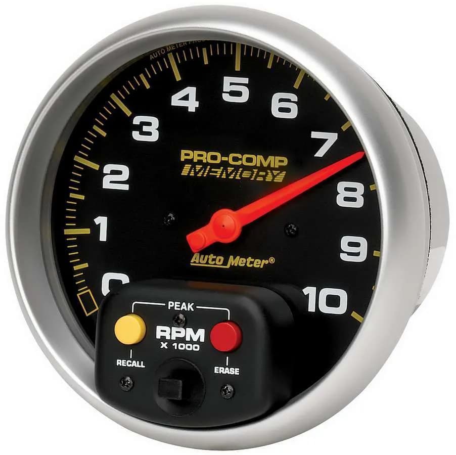 Tachometer; 5in.; 0-10;000 Rpm; In-Dash W/Peak Memory; Pro-Comp
