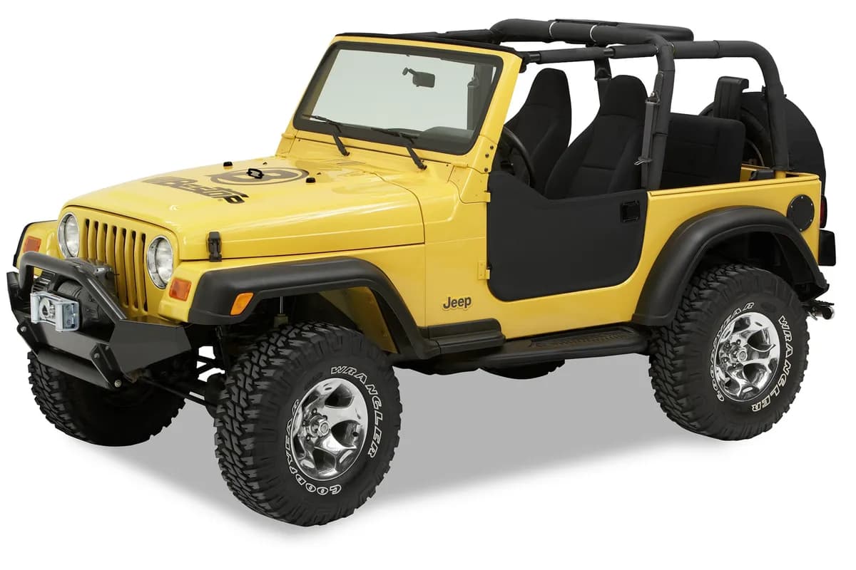 Lower Fabric Half Doors For Jeep 1997-2006 Wrangler TJ Black Diamond Bestop