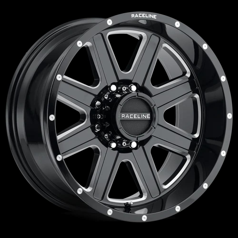Aluminum Wheels 20x10 Hostage 940M Milled Gloss Black -19 Offset 6 on 135 Bolt Pattern 87.1 Bore Raceline