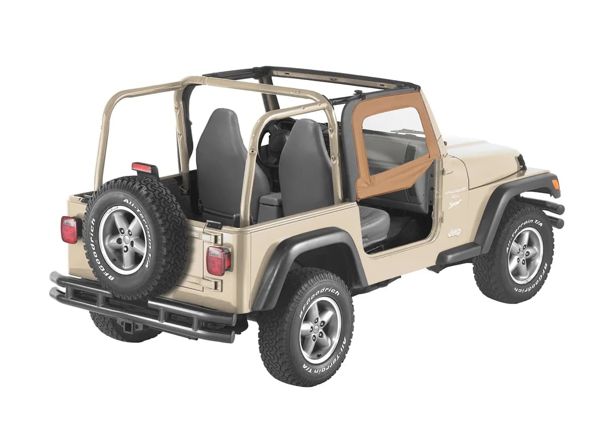 Spice Doors, Fabric Upper Fabric Half-door Set Jeep 97-06 Wrangler; Fit Supertop 51710, Sunrider 51699, 51719 w/factory lower steel half doors