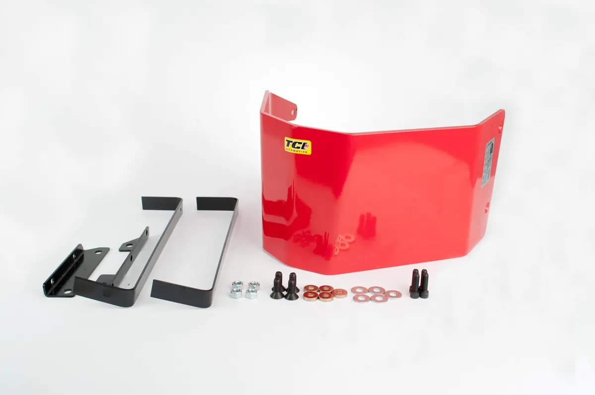Red TH400 Aluminum Transmission Shield.
